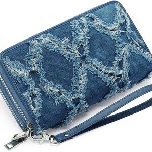 Women's Wallet Large Capacity Double Zip Ladies Card Phone Holder RFID Blocking